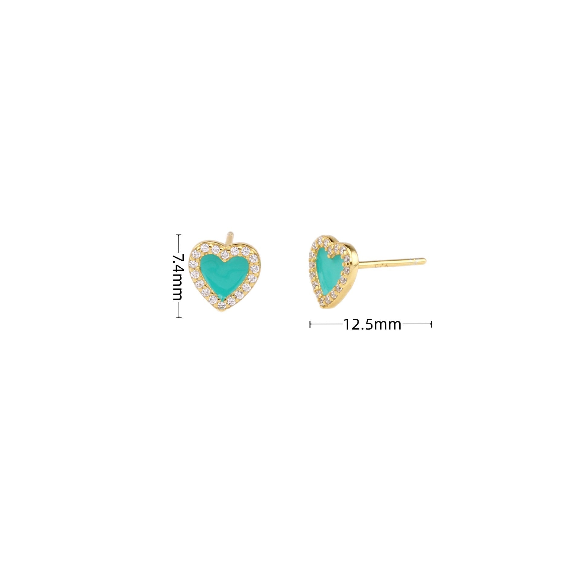 heart diamond earrings studs