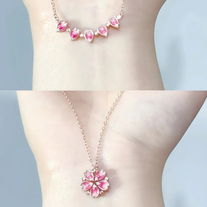 S925 Sterling Silver  Flower Pendant Openable Necklace