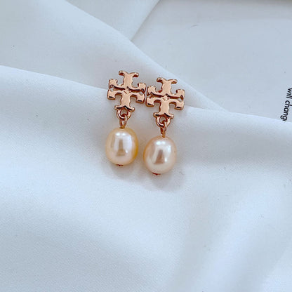 Tory Burch Crystal Pearl Drop Earrings For Women