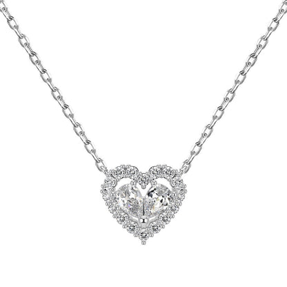 New Design Hollow Pink Heart Pendant Necklaces