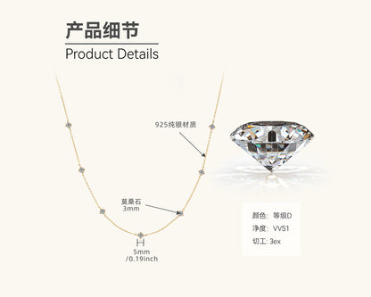 Sparkling Moissanite Dot Necklace
