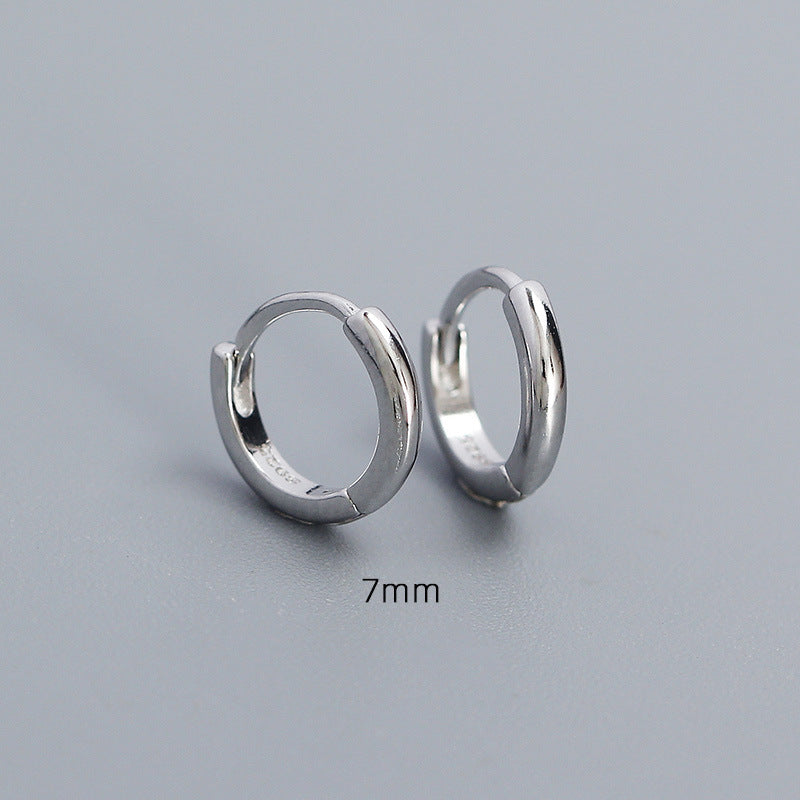 Minimalist Smooth-Finish Stackable S925 Silver Earrings