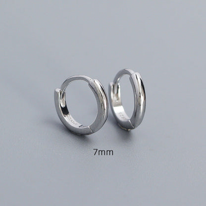 Minimalist Smooth-Finish Stackable S925 Silver Earrings