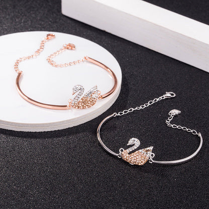 Swarovski S925 Silver Exquisite Polished Swan Bracelet