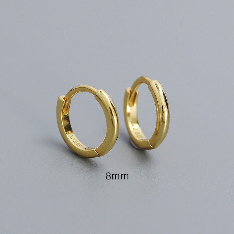 Minimalist Smooth-Finish Stackable S925 Silver Earrings