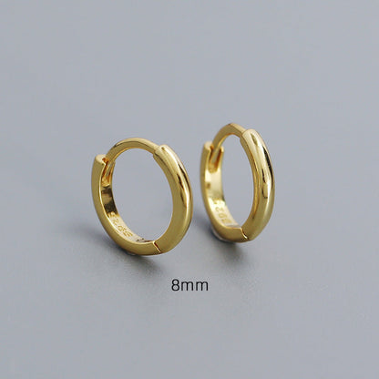 Minimalist Smooth-Finish Stackable S925 Silver Earrings