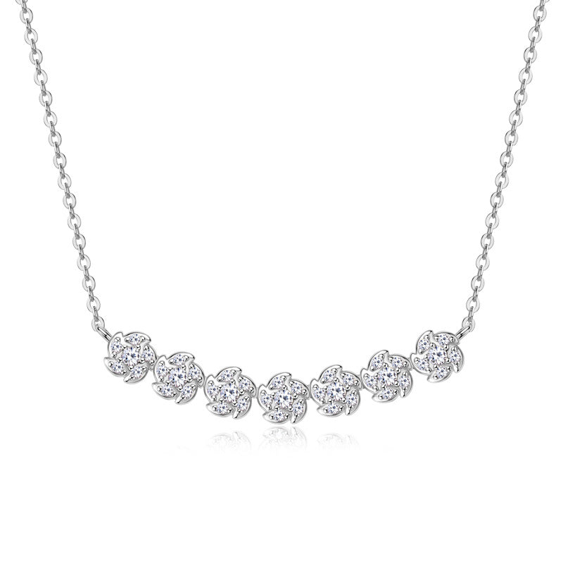 Sparkling Moissanite Cluster Necklace