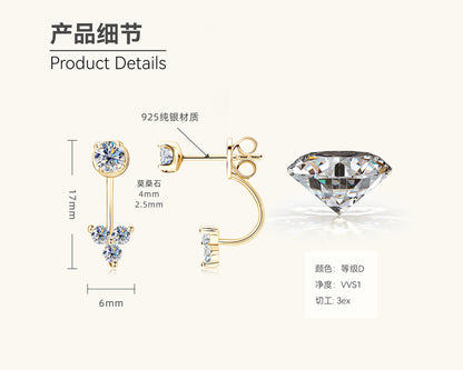 Sterling Silver Moissanite Dangle Earrings