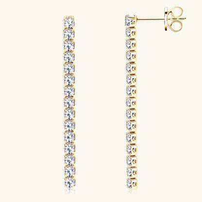 Moissanite Linear Drop Earrings
