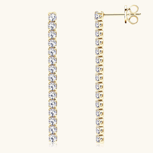 Moissanite Linear Drop Earrings