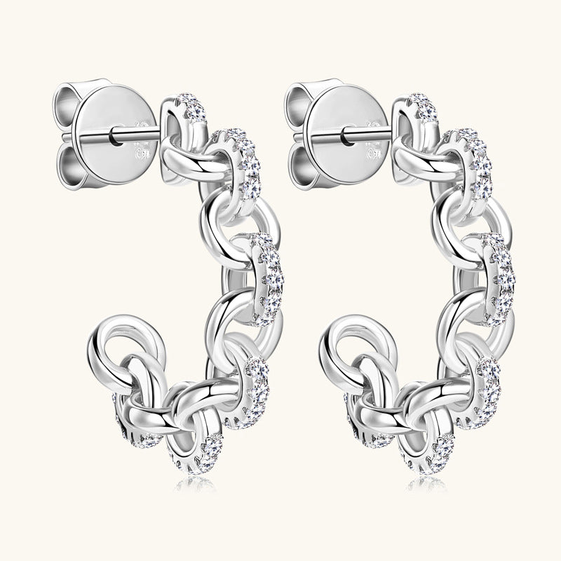 Moissanite Linked Drop Earrings