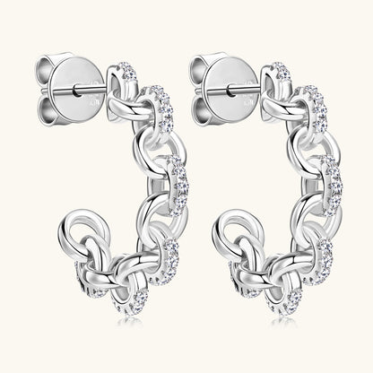 Moissanite Linked Drop Earrings