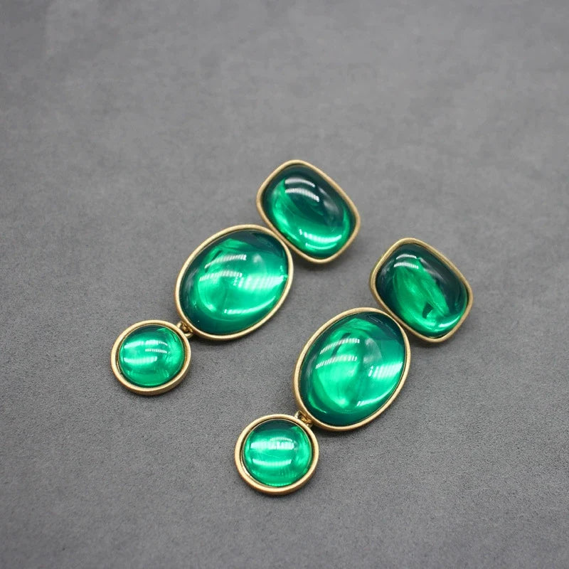 Vintage Baroque Geometric Drop Earrings