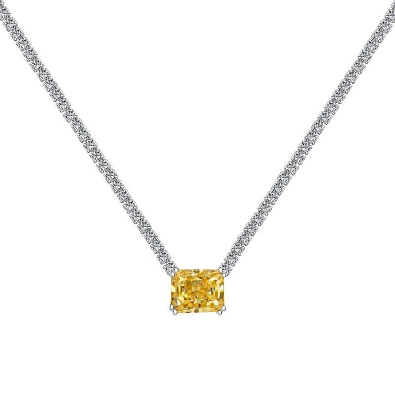 Rectangle 8A Cubic Zirconia Tennis Necklace