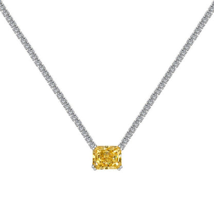 Rectangle 8A Cubic Zirconia Tennis Necklace