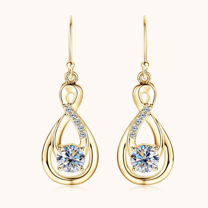 Twisted Teardrop Moissanite Earrings