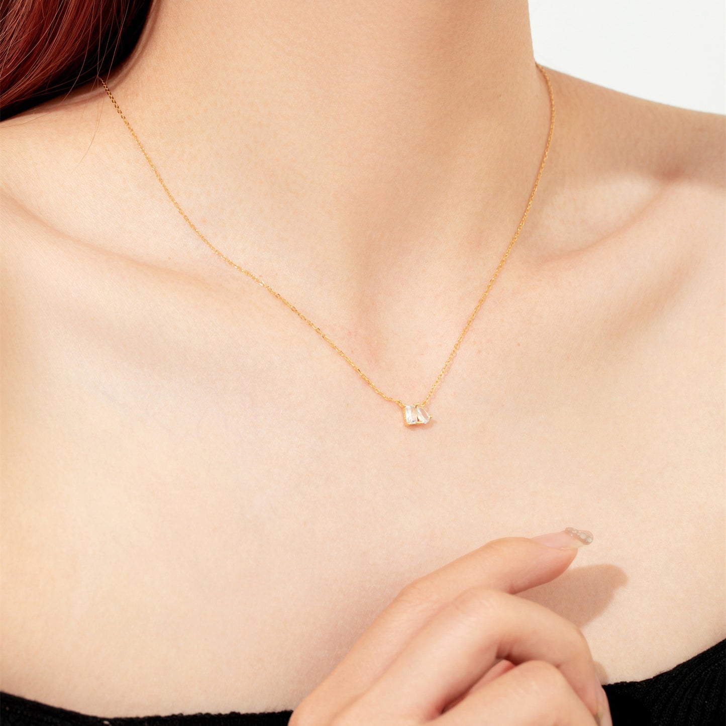 Toi et Moi Zircon Pendant Necklace