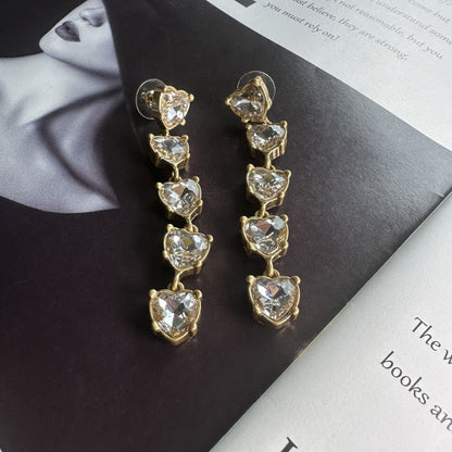 Oscar de la Renta women Heart-Shaped Crystal Drop Earrings