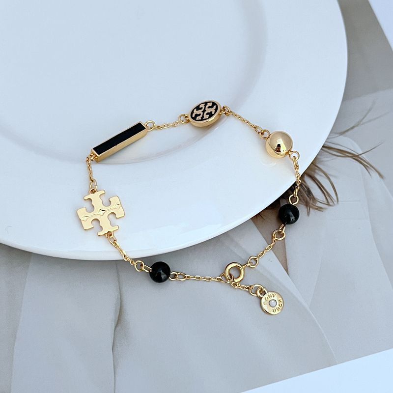 Tory Burch Enamel Agate Logo Metal Bracelet women