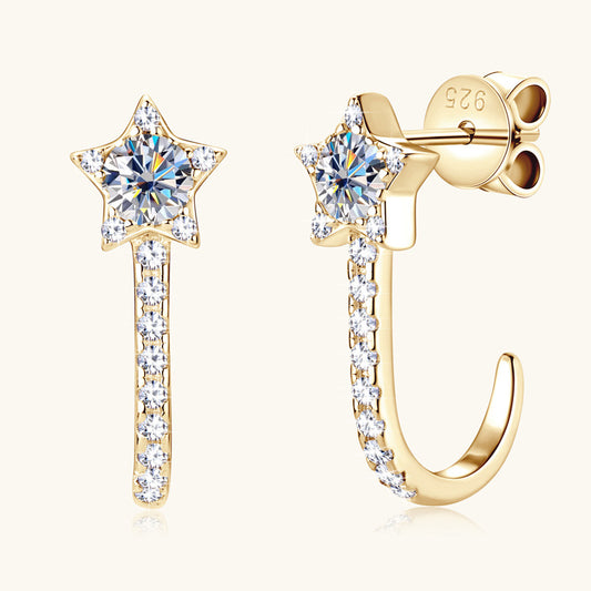 Moissanite Star Drop Stud Earrings