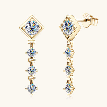 Moissanite Kite and Drop Earrings