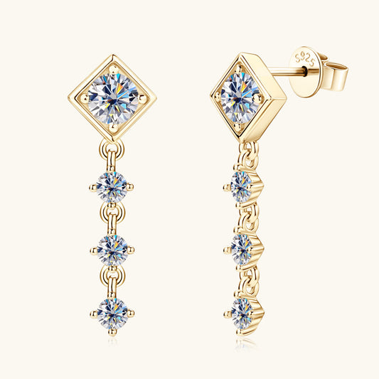 Moissanite Kite and Drop Earrings