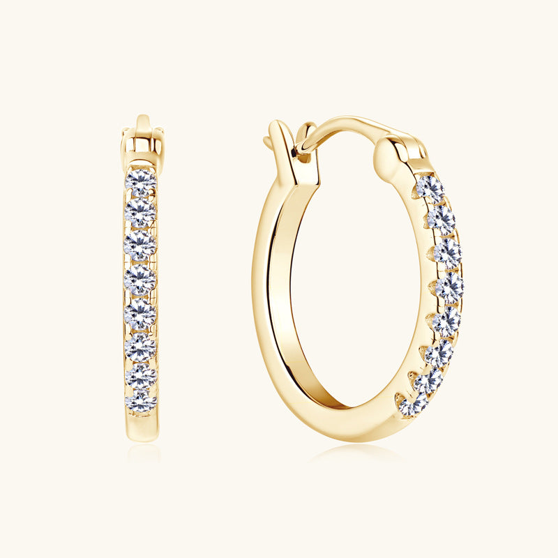Moissanite Huggie Hoop Earrings
