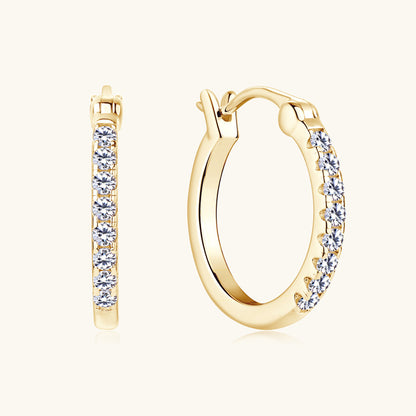 Moissanite Huggie Hoop Earrings