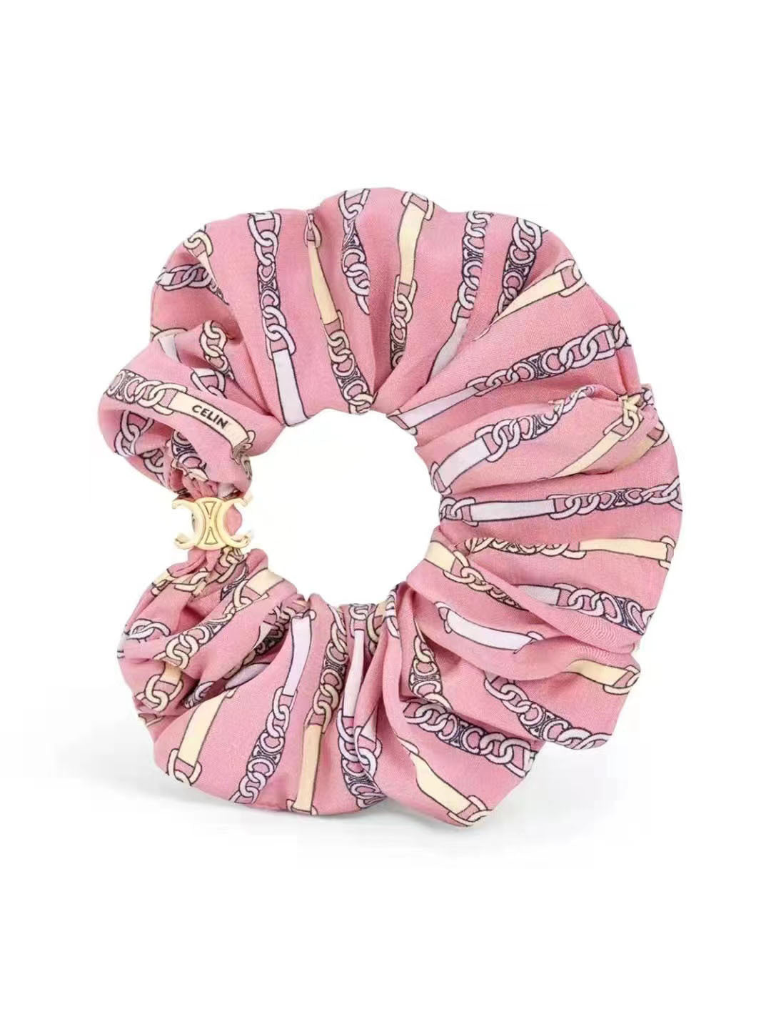 Celine Arc de Triomphe Hair Tie Silk Cotton Hair Tie