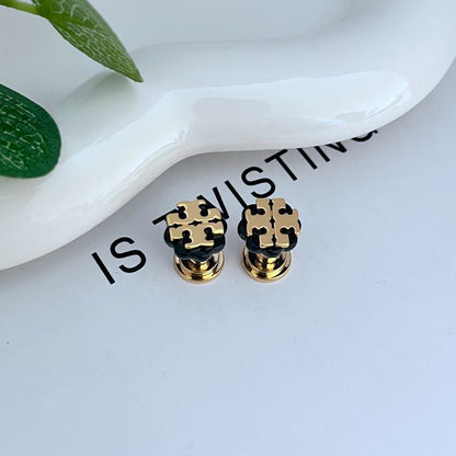 Tory Burch Commuter Multi-Color Floral Logo Stud Earrings