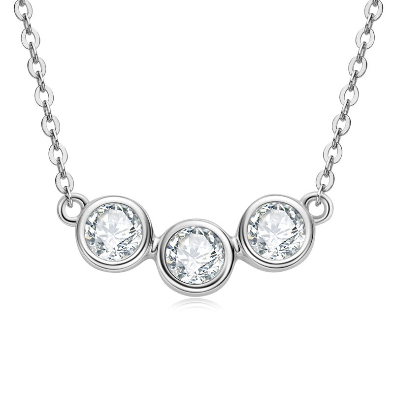 Three-Stone Moissanite Necklace