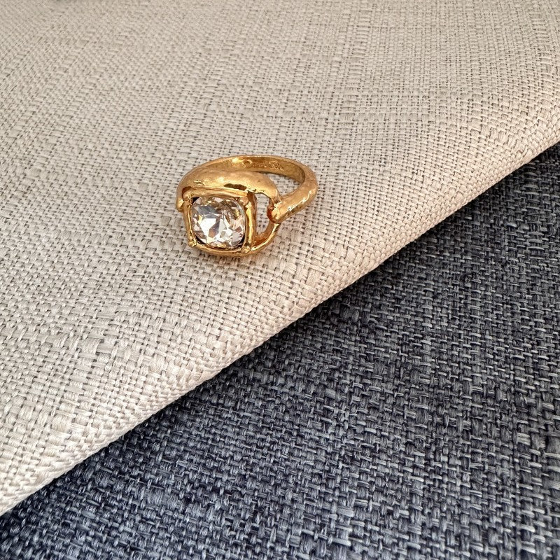 Oscar de la Renta Vintage-Textured Square Ring women