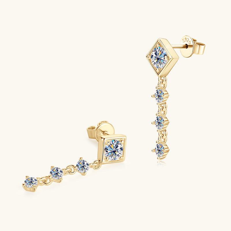 Moissanite Kite and Drop Earrings