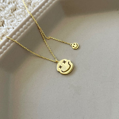 Happy Smiley Face Pendant Necklaces Women