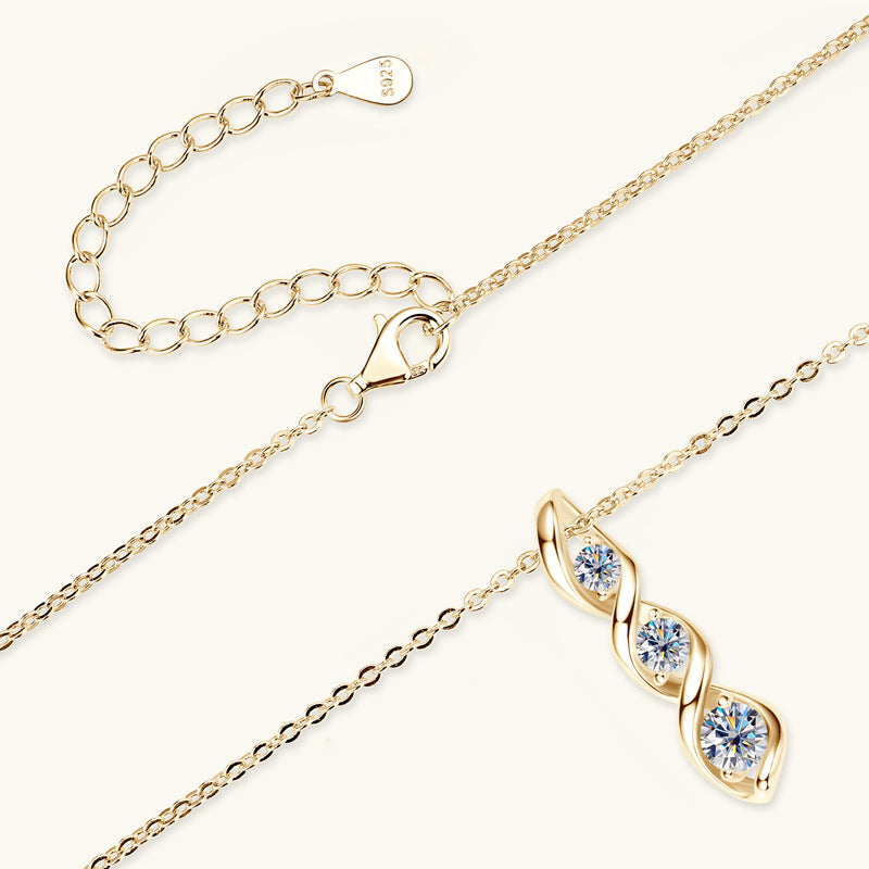 Twisted Moissanite Pendant Necklace