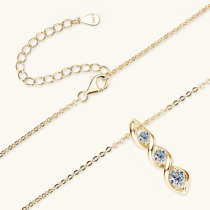 Twisted Moissanite Pendant Necklace