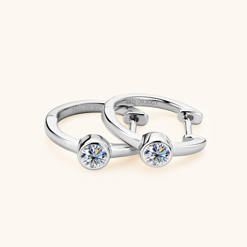 Solitaire Moissanite Huggies