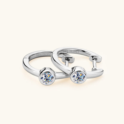 Solitaire Moissanite Huggies