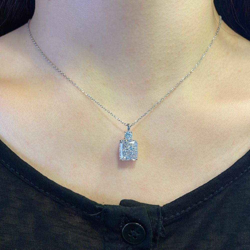 8A Crushed Iced Out Cut Zirconia Pendant Necklace