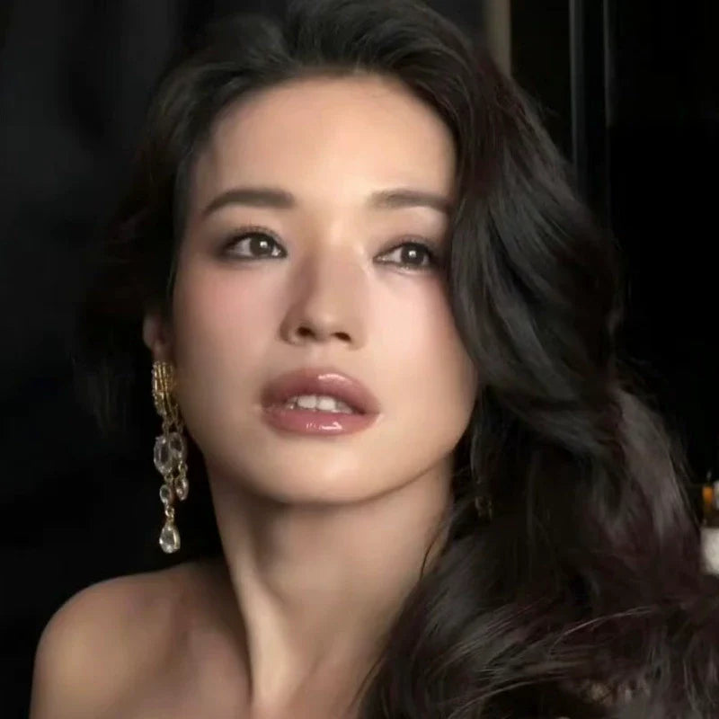 Oscar de la Renta Asymmetrical Teardrop Crystal Tassel Earrings (Studs & Clip-ons)