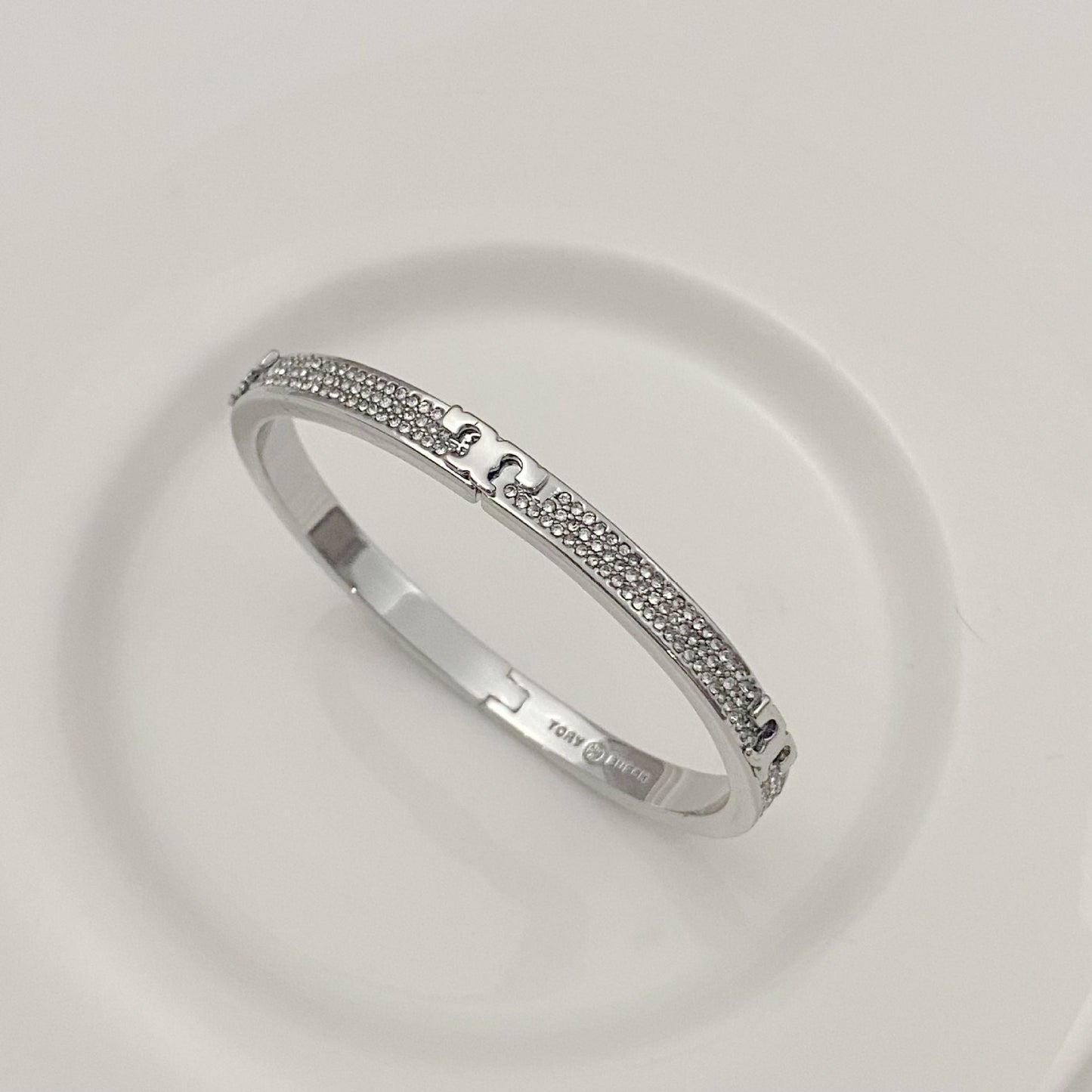 Tory Burch Exquisite Pave Diamond Openable Bangle women