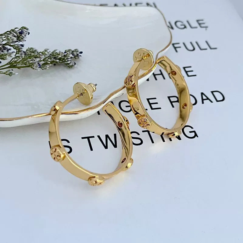 Tory Burch Signature Metal Earrings - JIMMY JEWELRY 01