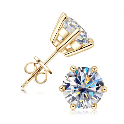 Moissanite Stud Earrings (0.5ct, 1ct, or 2ct)