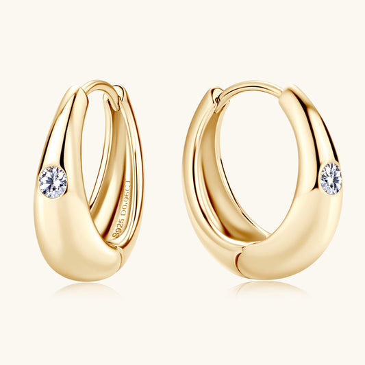 Moissanite Teardrop Huggie Earrings