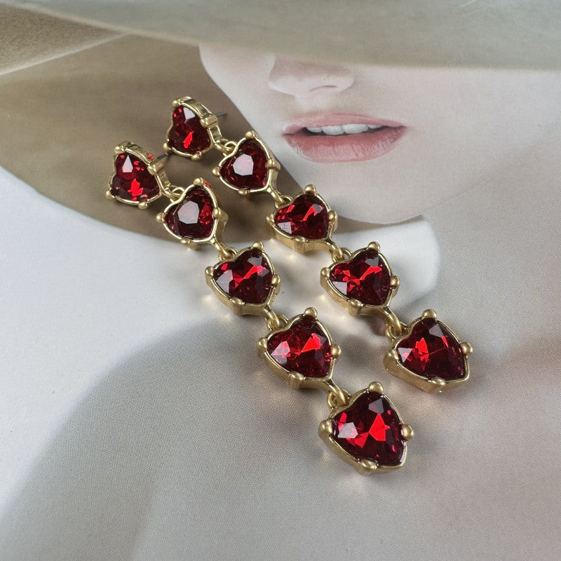 Oscar de la Renta women Heart-Shaped Crystal Drop Earrings