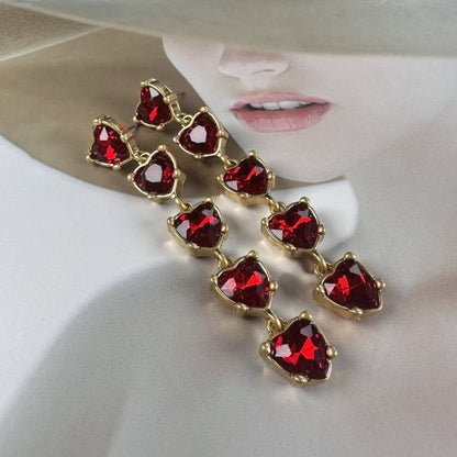 Oscar de la Renta women Heart-Shaped Crystal Drop Earrings