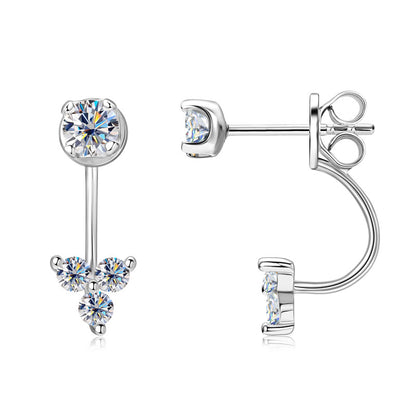 Sterling Silver Moissanite Dangle Earrings