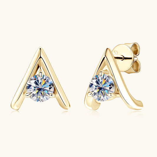 Moissanite V Stud Earrings