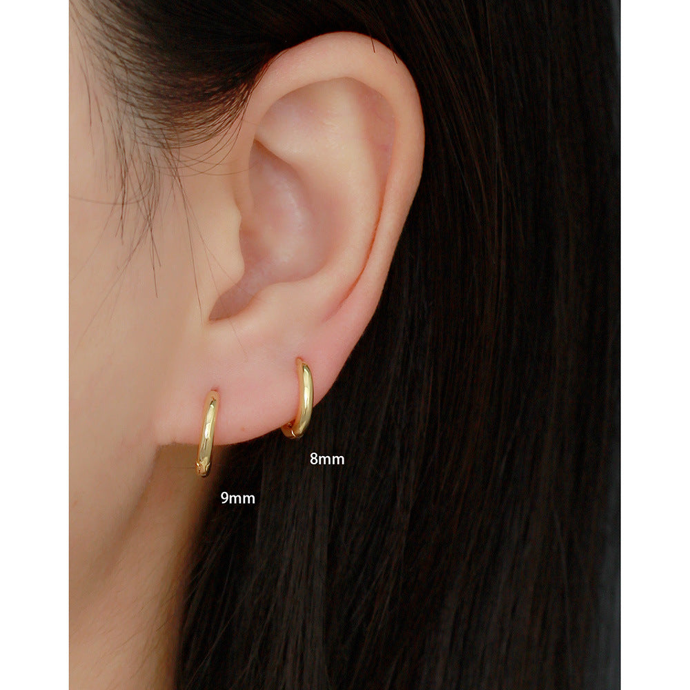 Minimalist Smooth-Finish Stackable S925 Silver Earrings