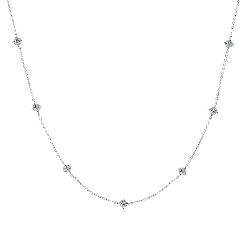 Sparkling Moissanite Dot Necklace